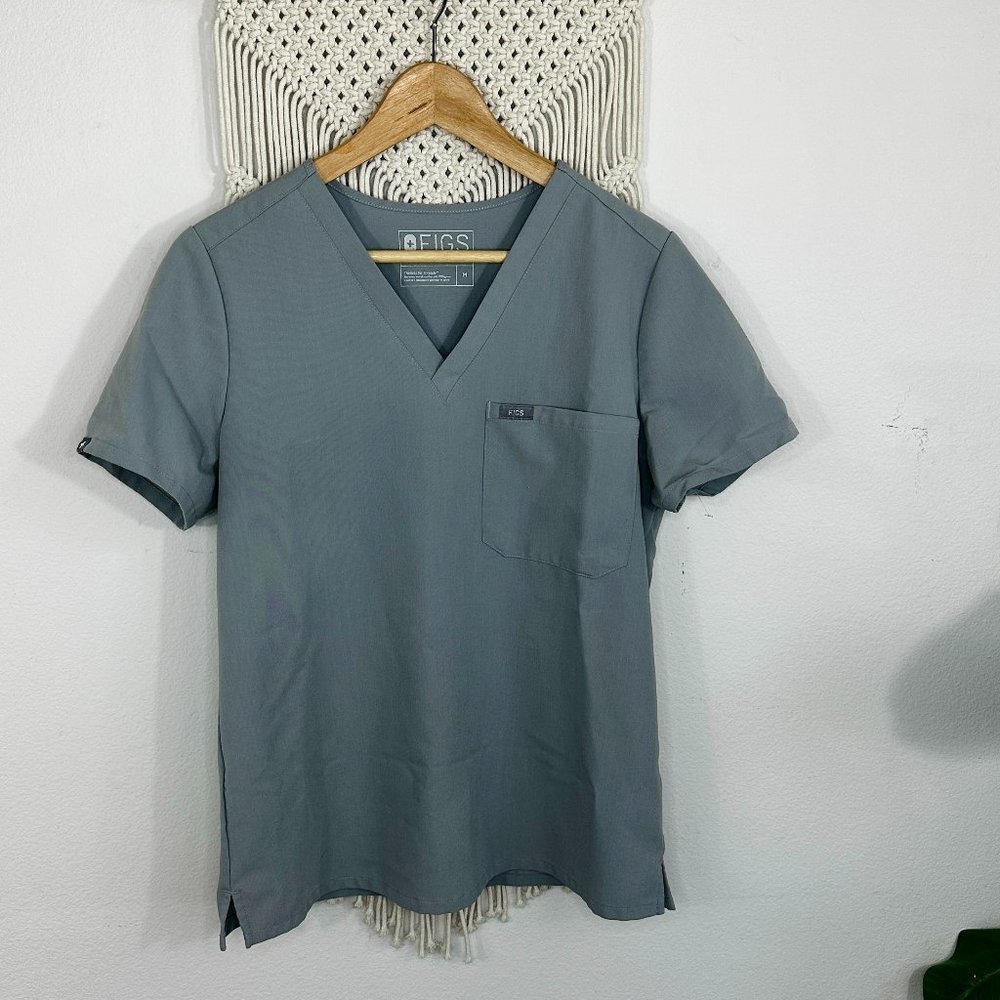 FIGS THREADS FOR THREADS CATARINA GREY SCRUB TOP